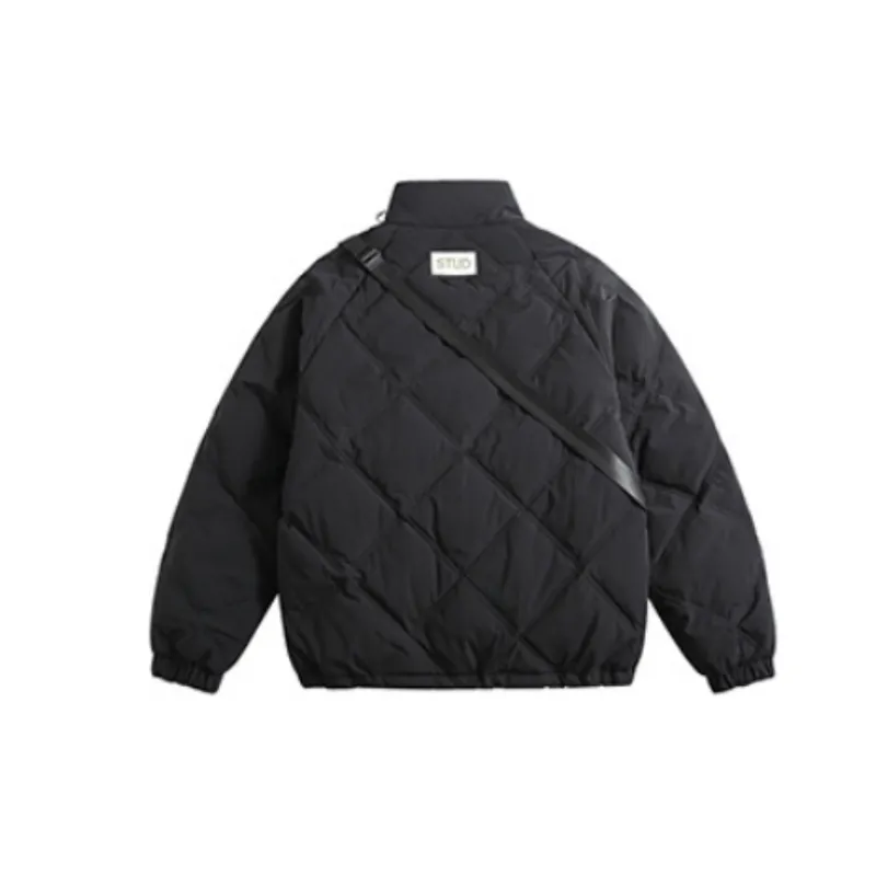 Simple Thickened Solid Color Stand Collar Down Jacket-5