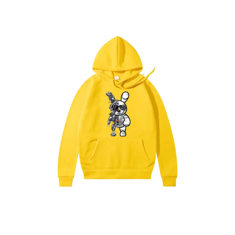 Mechanical Rabbit Printing Comfortable Hoodie-1