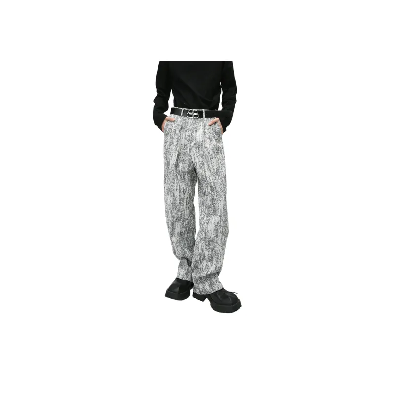Retro Woven Contrast Color Cotton Shoulder Pad Casual Jacket and Trouser-4