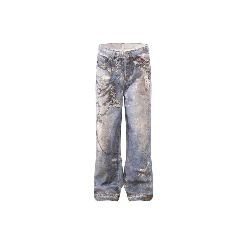 Retro Distress Jeans-0