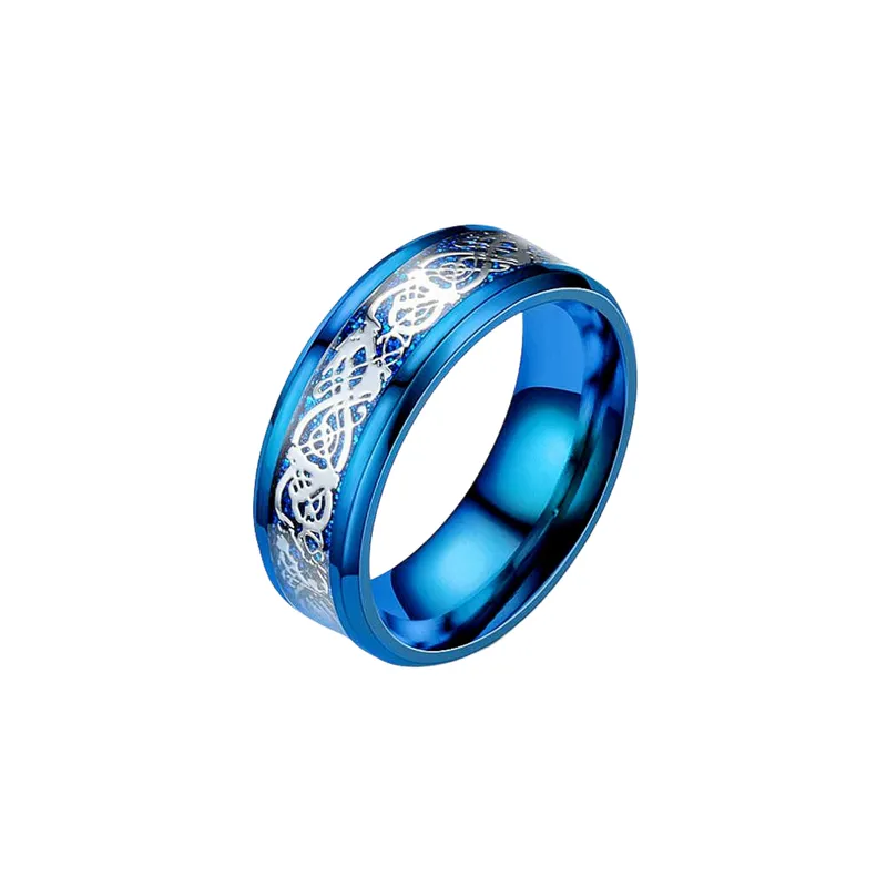 Titanium Steel Dragon Pattern Ring-9