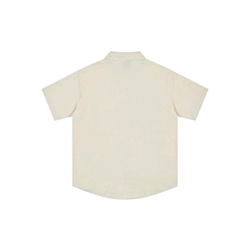 Simple Embroidery Cotton Blended Fabric Shirt-5