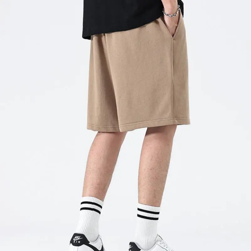 Casual Loose Cotton Blended Fabric Sports Shorts Unisex-4