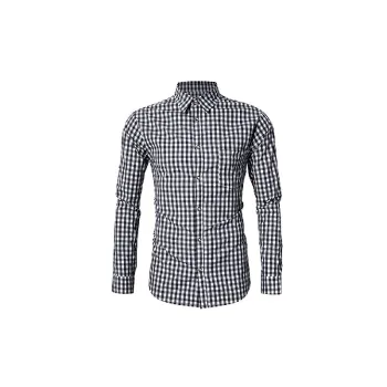Fashionable Long Sleeved Plaid Cotton Shirt