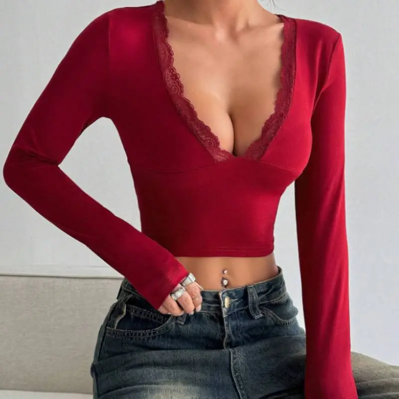 Sexy Casual Polyester T Shirt Women-5