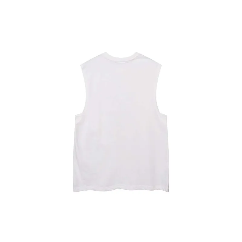 Simple Loose Cotton Blended Fabric Vest-3