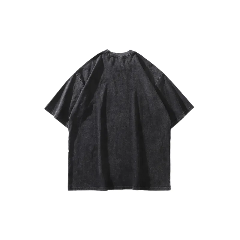 Retro Washed 100% Cotton T Shirt-1