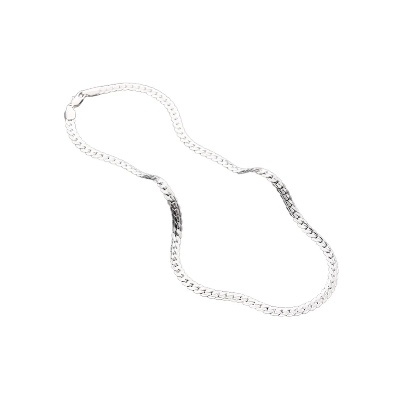 Gold Sideways Whip Chain Necklace