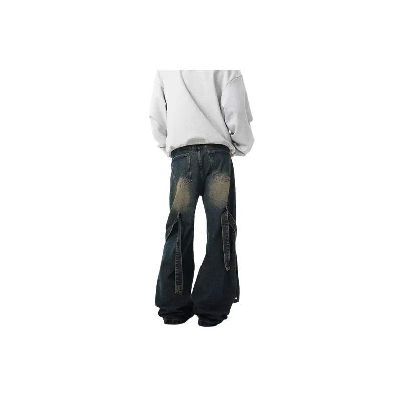 Retro Street Loose Straight Leg Jeans-1