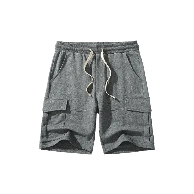 Loose Plain Cotton Casual Shorts-10