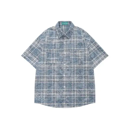 Loose Plaid Lapel Short-Sleeved T-shirt