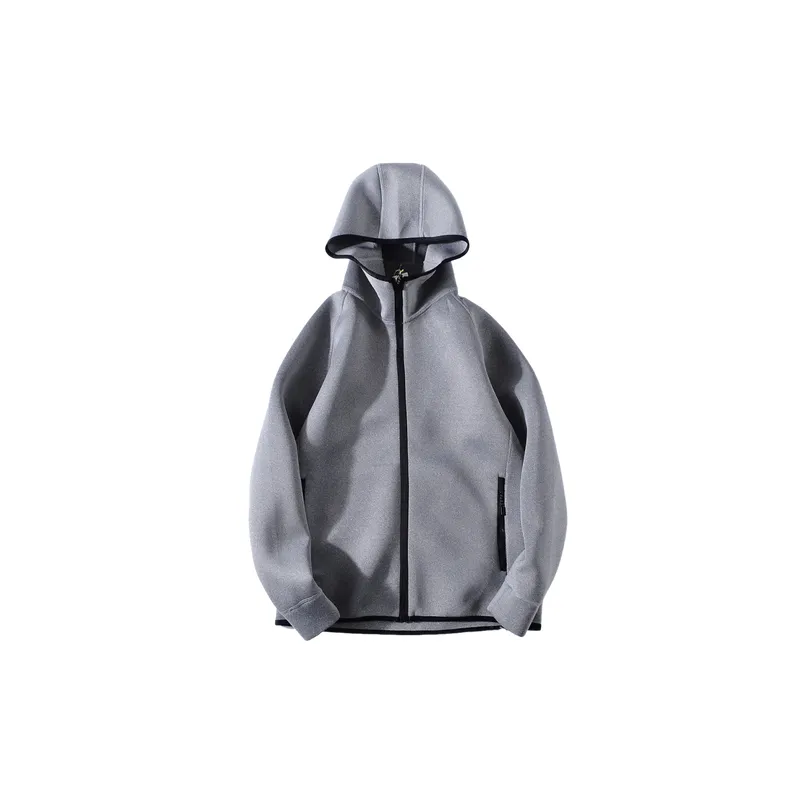 Basics Simple Blended Synthetic Fabrics Jacket-0