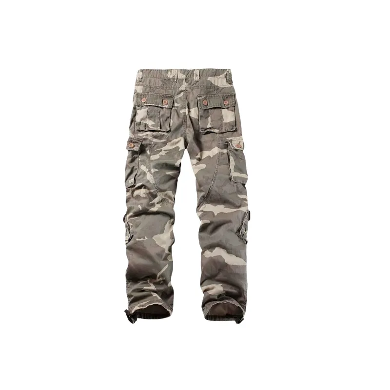 Fashionable Loose Cotton Cargo Pants-3