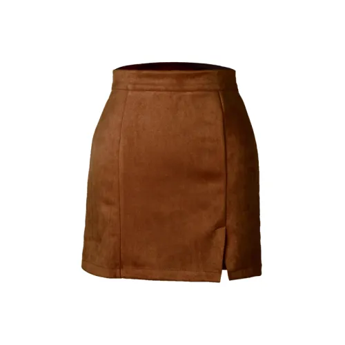 Basics Simple Suede Skirt Women