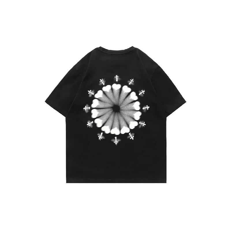 Casual Letter 100% Cotton T Shirt-1