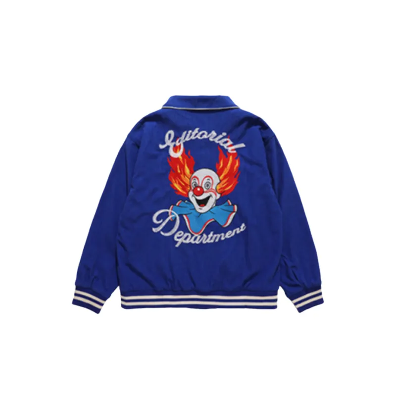 Tide Street Style Clown Flame With Embroidery Jacket-4