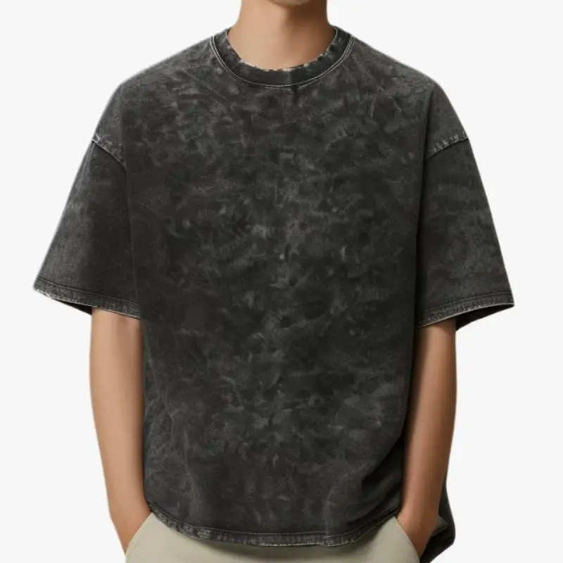 Fashionable Washed 100% Cotton T Shirt-9