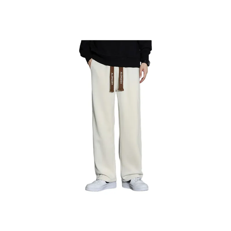 Sporty Loose Blended Synthetic Fabrics Casual Pants-2