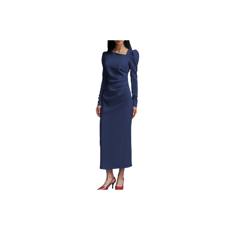Casual Plain Blended Fabric Dress Women-5