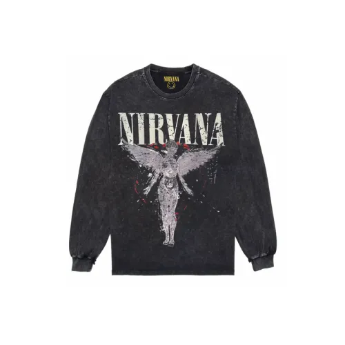 Nirvana Nirvana Vintage American Retro Old Rock Punk Old Washed Batik Long Sleeve T-Shirt