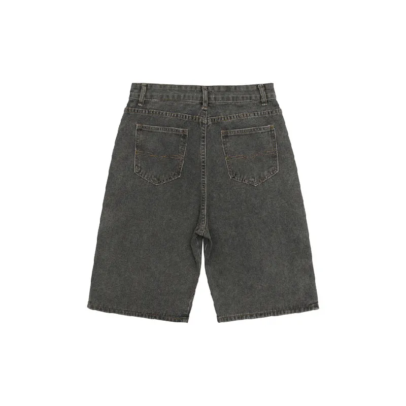 Retro Zipper Denim Shorts-2