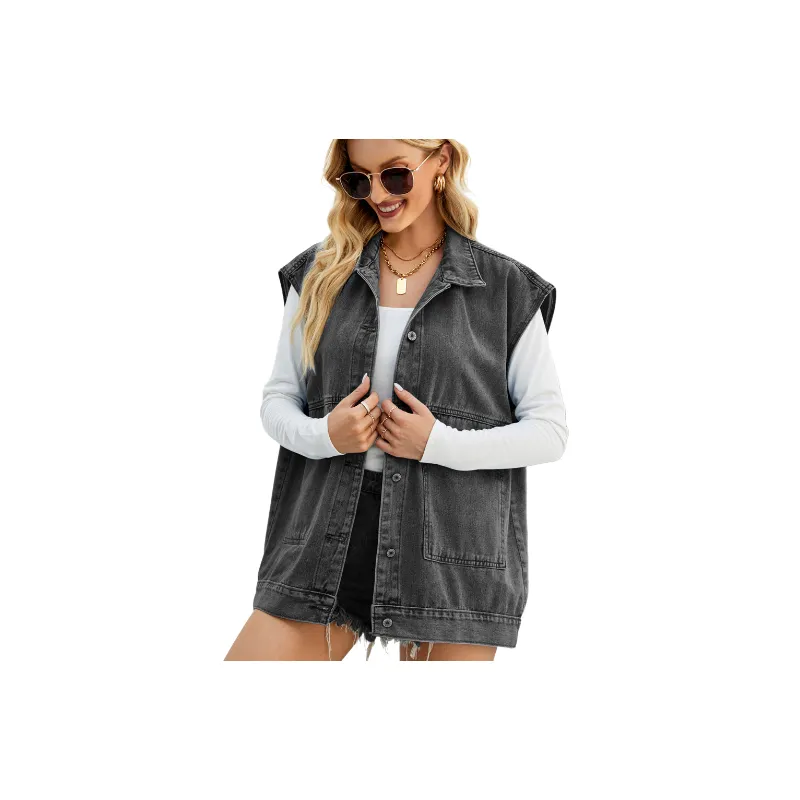 Fashionable Street Denim Vest Women-0