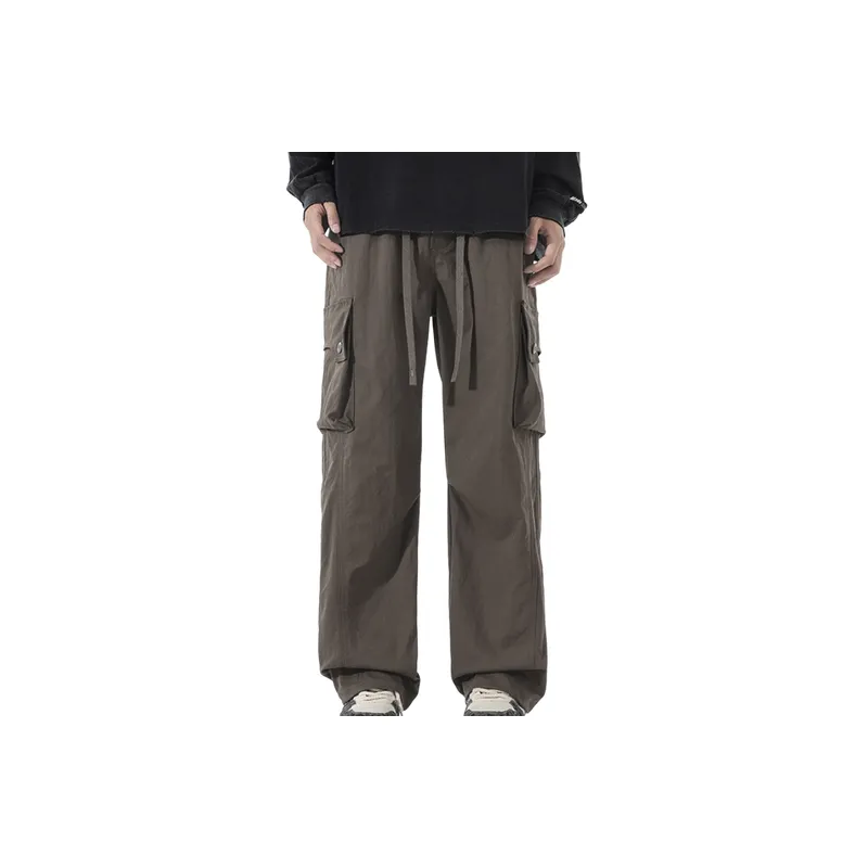 Retro Fashion Blended Synthetic Fabrics Cargo Pants-0