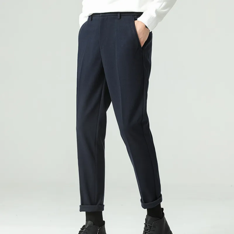 Casual Business Woolen Fabric Suit Trousers-9