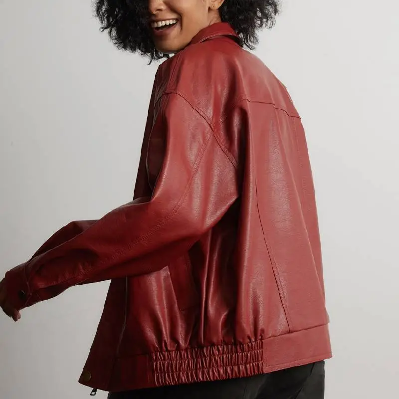 Cool Fashionable PU Leather Jacket-4