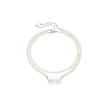 Trendy Simple Pearl Stacking Necklace