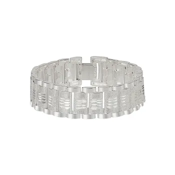 Wide Silver Plated Bracelet