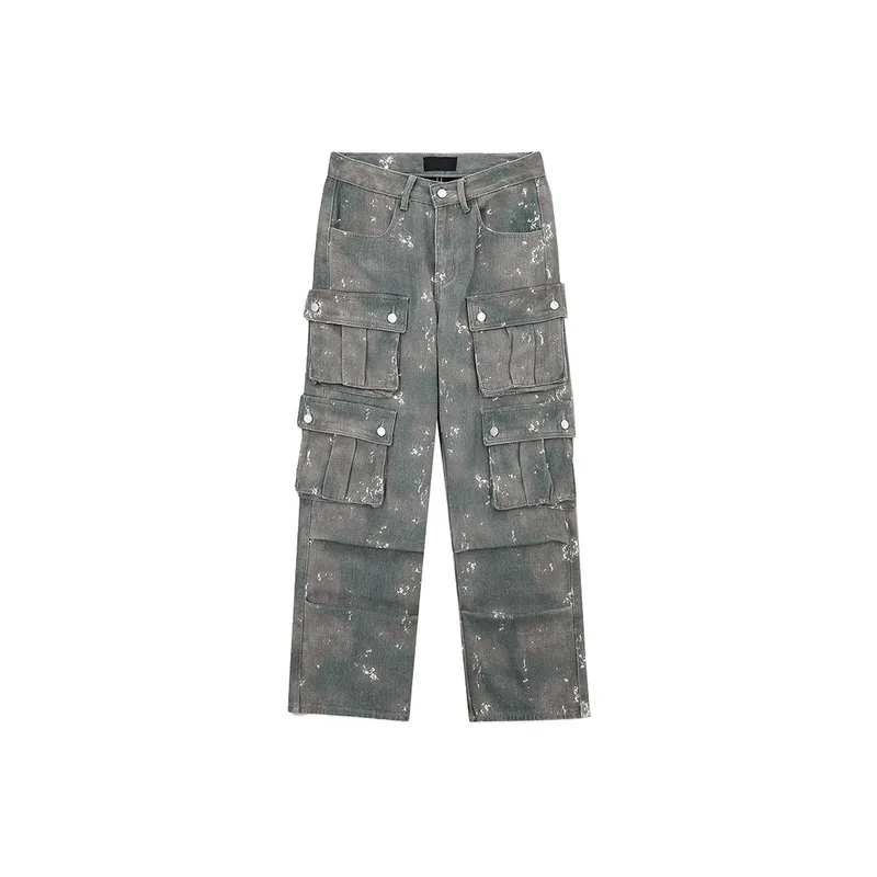 Old Tie Dye Splash Ink Y2K Low Waist Jeans