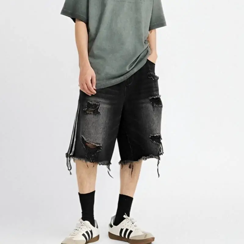 Hip Hop Fashion Denim Shorts-2