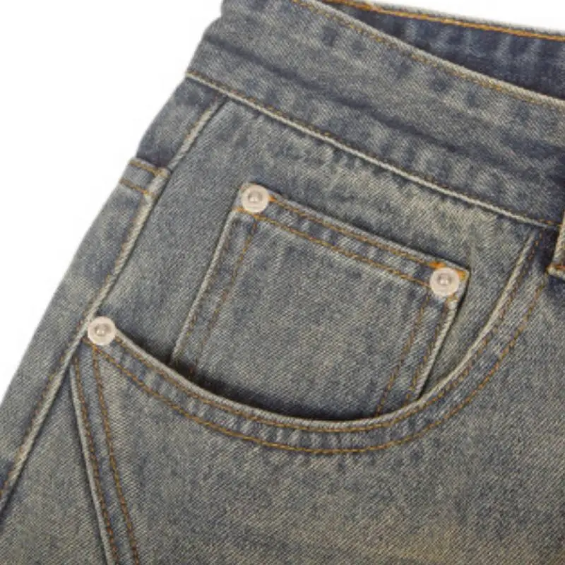 Washed Straight Leg Jeans-4