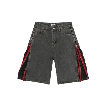 Retro Zipper Denim Shorts