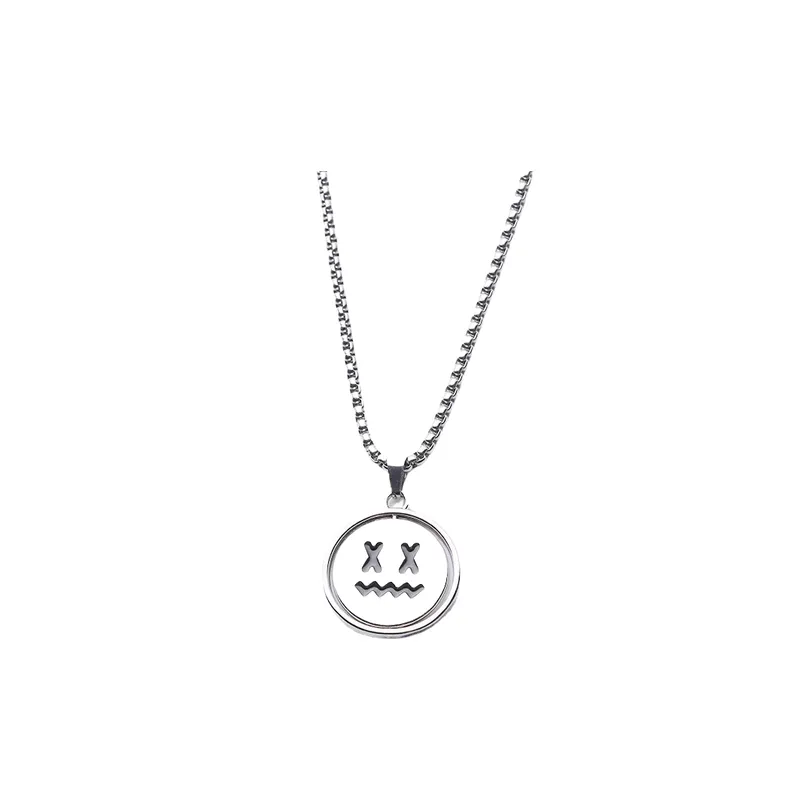 Trendy Smiling Face Necklace-0