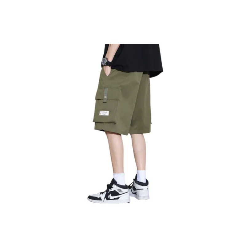 Casual Loose Polyester Cargo Shorts-1