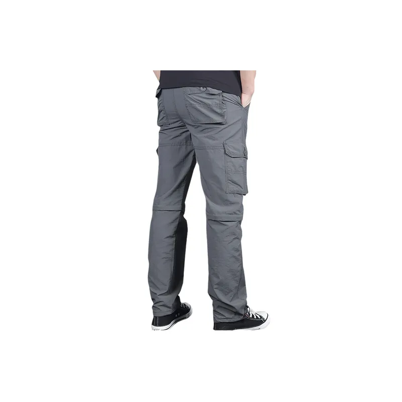 Basics Plain Blended Synthetic Fabrics Hard Shell Pants-4