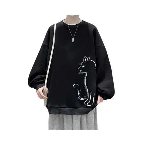 Heavy Crewneck Fleece-lined Thickened High School Student Cartoon Trendy T-shirt