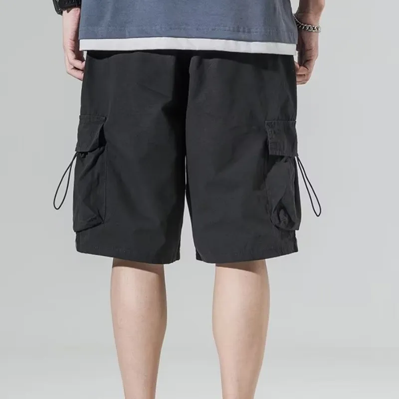 Trendy Loose Bamboo Fiber Cargo Shorts-3