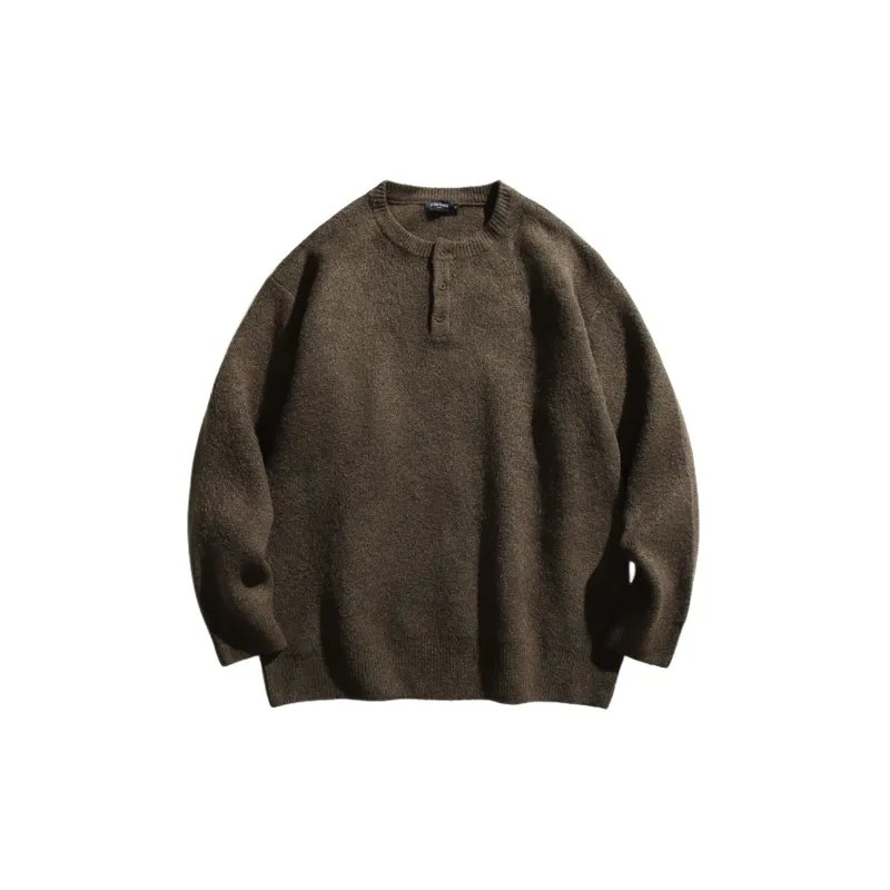 Simple Loose Blended Synthetic Fabrics Sweater-8