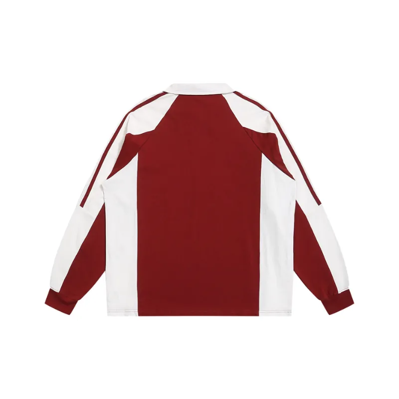 Stitching Contrast Color Polo Shirt-1