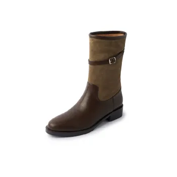 Retro Contrast Color Ankle Boots