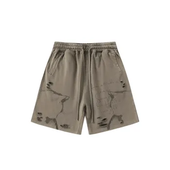 Creative Graffiti Print Ripped Shorts
