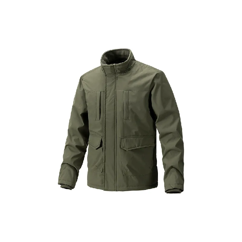 Retro Simple Loose Blended Synthetic Fabrics Jacket-4