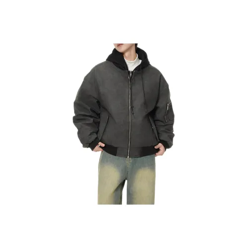 Loose Fake Two Piece Leather Quilted Jacket