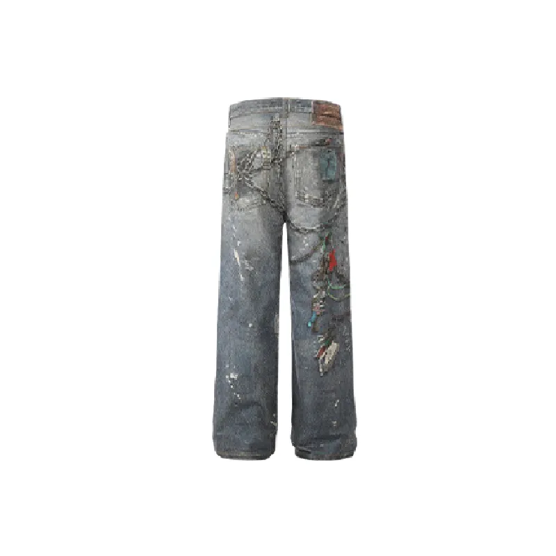 Trendy Print Casual Pants-1