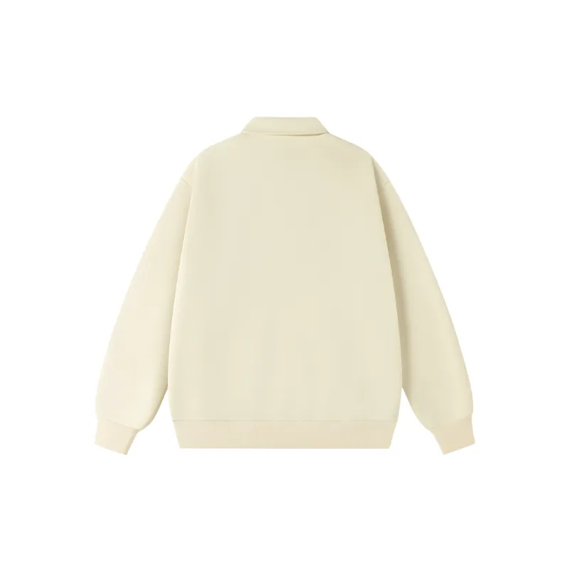 Loose Plain Corduroy Polo Unisex-3