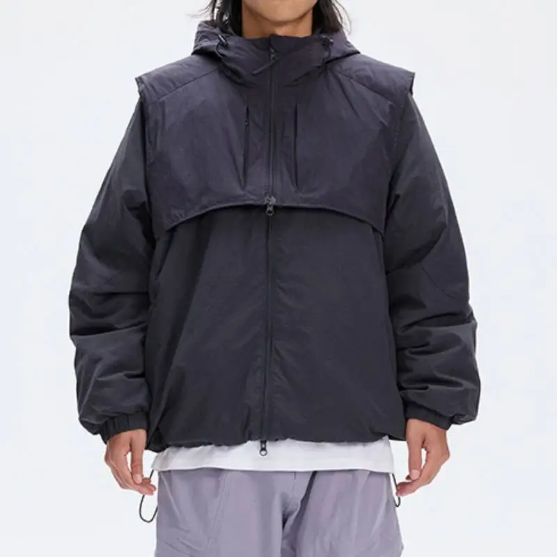 Fashionable Simple White Duck Down Jacket-2