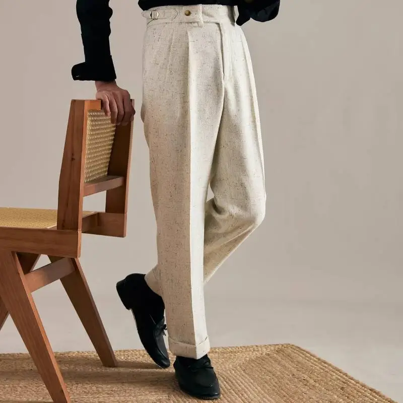 Casual Loose Straight Leg Suit Trousers-1